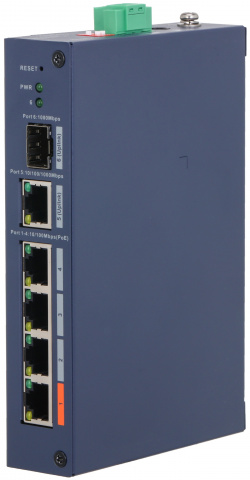 CHS4106-4ET-60 - průmyslový PoE switch, 4x PoE, 2x Gb RJ45/SFP combo, Cloud MNG L2, DIN, 60W