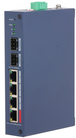 CHS4206-4ET-90 - průmyslový PoE switch, 4x PoE, 2x Gb SFP, MNG L2, DIN, 90W
