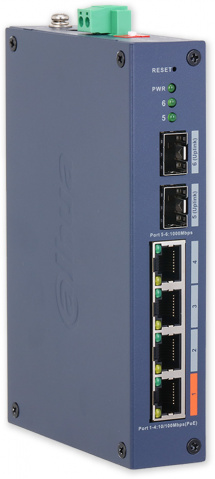 CHS4206-4GT-60 - průmyslový PoE switch, 4x Gb PoE, 2x Gb SFP uplink, Cloud MNG L2, DIN, 60W