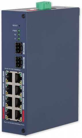 CHS4210-8GT-110 - průmyslový PoE switch, 8x Gb PoE, 2x Gb SFP uplink, Cloud MNG L2, 110W