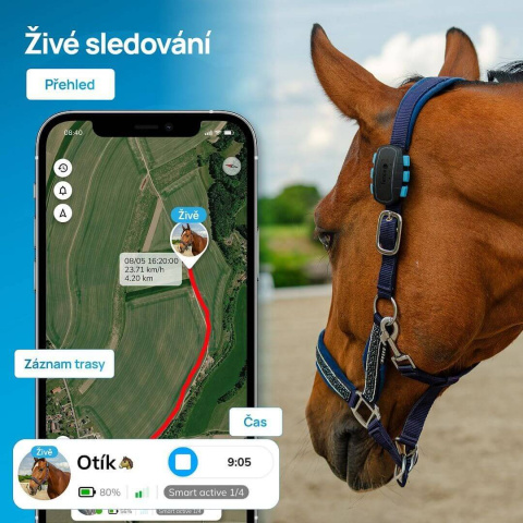 Chytrý lokátor pro koně fencee EquiGPS Track, mentolový