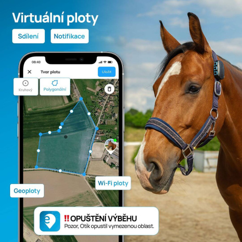 Chytrý lokátor pro koně fencee EquiGPS Track - Růžová