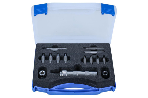 CONDOR Šroubovák úderový rázový 1/2", bity 5/16" PL - PH - Inbus - Torx, adaptér, sada 14