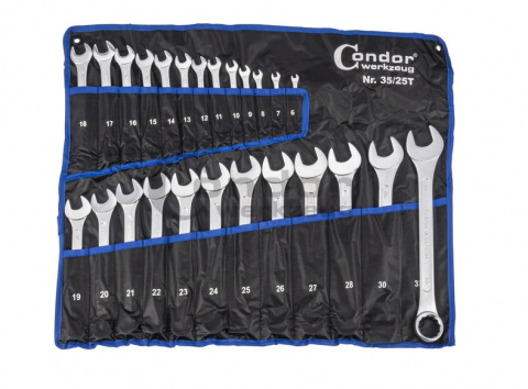 CONDOR WERKZEUG Klíče očkoploché sada 25 kusů 6-32mm CrV