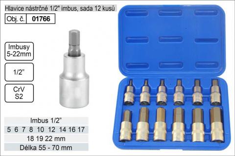 Condor Werzeug Gola ořechy imbus 1/ 2" sada 12 kusů H5-H22