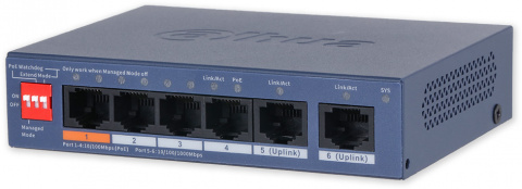 CS4006-4ET2GT-60 - PoE switch, 4x PoE, 2x Gb RJ-45 uplink, Cloud MNG L2, 60W