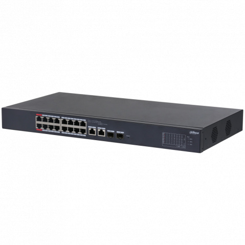 CS4218-16ET-240-V2 - Cloud MNG PoE switch, 16 x PoE, 2 x Gb RJ45/SFP (combo), 240 W, police/rack 1U