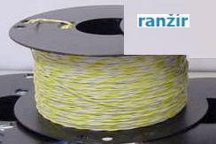 Drát ranžírovací 1 pár CAT 3 vodič 0,5mm bílá/žlutá