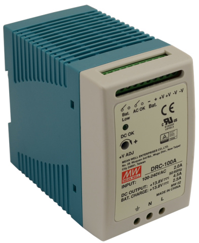 DRC-100A - DIN zdroj+accu, (4,5+2,5)A, poruchy-R