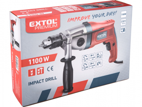 Elektrická vrtačka dvourychlostní 1100 W Extol Premium 8890048