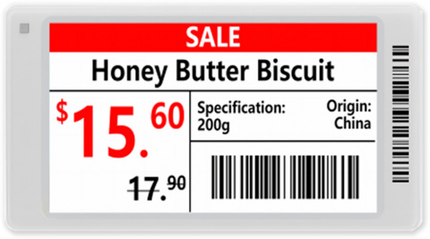 ESL-E037C-N - digitální elektr. papír, 3.7", černá, bílá, červená, NFC