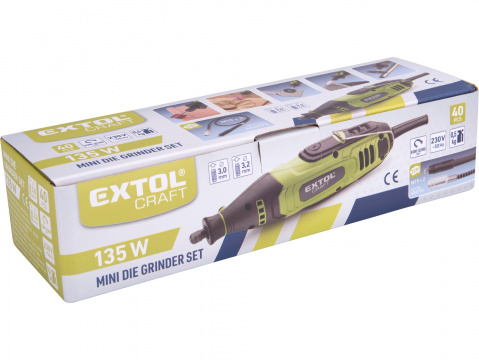 EXTOL CRAFT bruska přímá, 40ks příslušenství, 135W 404112