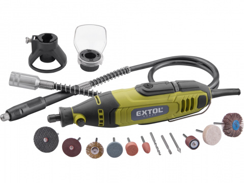 EXTOL CRAFT bruska přímá s ohebným nástavcem, 210ks, 135W 404117