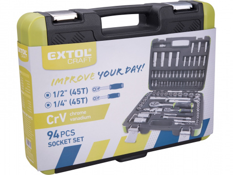 EXTOL CRAFT Gola sada 94ks, 1/4", 1/2" 918094