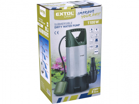EXTOL CRAFT Kalové čerpadlo ponorné nerezové na znečištěnou vodu, 1100W, 15000l/h 414162