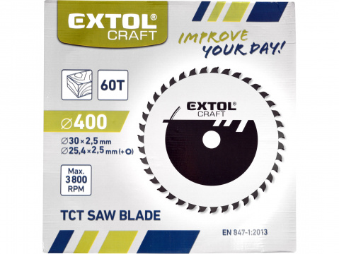 EXTOL CRAFT kotouč pilový s SK plátky, O 400x3,5x30mm, 60T 19122