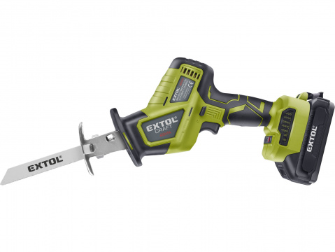 EXTOL CRAFT pila ocaska jednoruční aku, BRUSHLESS, 20V Li-ion, 2Ah 402454