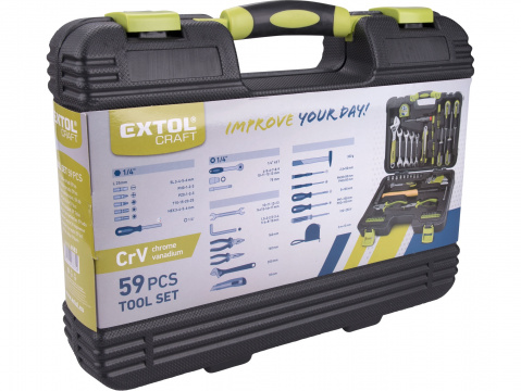 EXTOL CRAFT sada nářadí 59ks, 1/4", CrV 6583