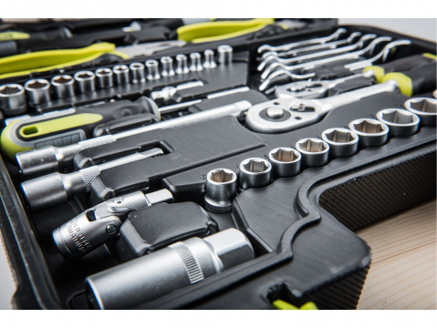 EXTOL CRAFT sada nářadí 65ks, 1/4", 3/8", CrV 6598