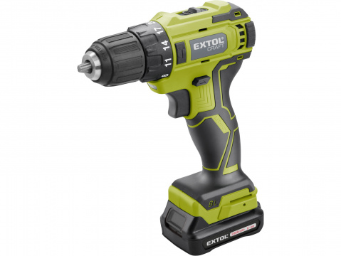 EXTOL CRAFT vrtací šroubovák aku, BRUSHLESS, 20V Li-ion, 2Ah, SET SADA NÁŘADÍ 46KS