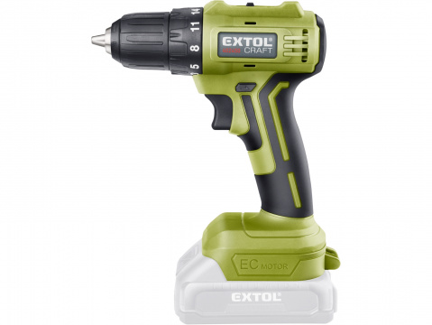 EXTOL CRAFT vrtací šroubovák aku, BRUSHLESS, 20V Li-ion, bez baterie a nabíječky 402451