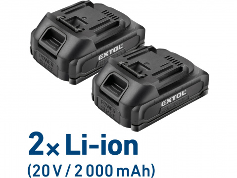 EXTOL CRAFT vrtací šroubovák aku, BRUSHLESS, 20V Li-ion, 2×2Ah 402450