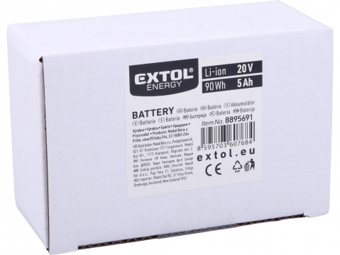 EXTOL ENERGY baterie 20V Li-ion, 5Ah 8895691