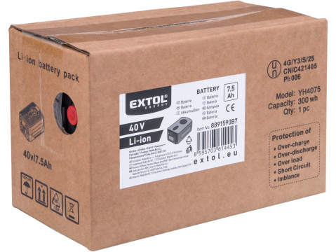 EXTOL ENERGY baterie akumulátorová 40V, Li-ion, 7,5Ah 8891590B7