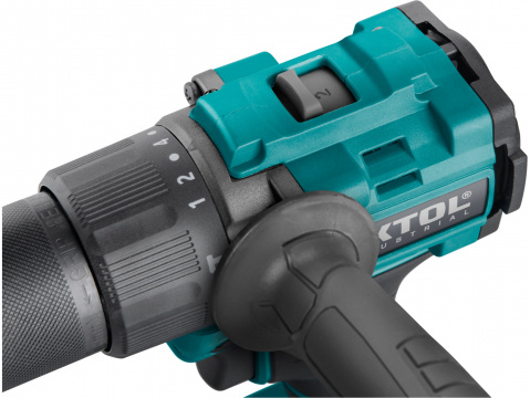 EXTOL INDUSTRIAL Aku vrtací šroubovák s příklepem, 70Nm, bezuhlíkový, SHARE20V, 2x 2Ah