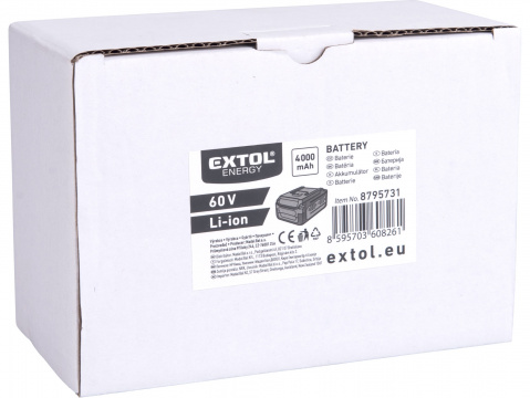 EXTOL INDUSTRIAL baterie akumulátorová, 60V/4Ah 8795731