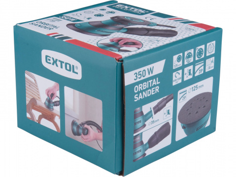 EXTOL INDUSTRIAL bruska excentrická, jednoruční, 125mm, 350W 8794200