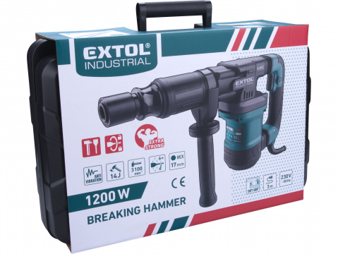 EXTOL INDUSTRIAL kladivo sekací, 5,5Kg 14J antivibrační systém, upínání HEX 17,