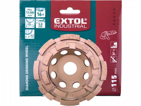 EXTOL INDUSTRIAL kotouč diamantový brusný dvouřadý, O 115x22,2mm