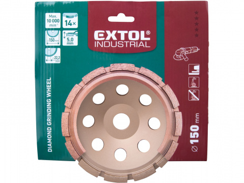 EXTOL INDUSTRIAL kotouč diamantový brusný jednořadý, O 150x22,2mm
