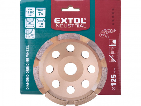 EXTOL INDUSTRIAL kotouč diamantový brusný jednořadý, O 125x22,2mm