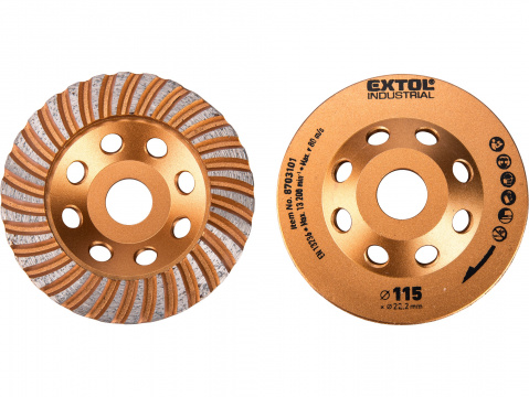 EXTOL INDUSTRIAL kotouč diamantový brusný lamelový, O 115x22,2mm 8703101