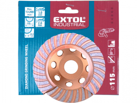 EXTOL INDUSTRIAL kotouč diamantový brusný lamelový, O 115x22,2mm 8703101