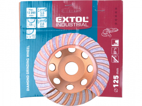 EXTOL INDUSTRIAL kotouč diamantový brusný lamelový, O 125x22,2mm 8703102
