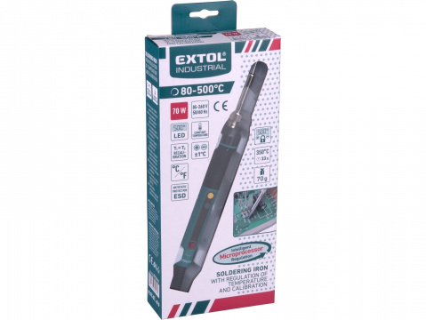 EXTOL INDUSTRIAL pájka hrotová s digitální regulací a kalibrací, 70W 8794510