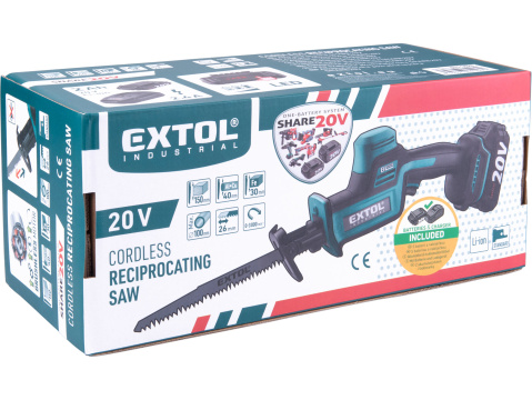 EXTOL INDUSTRIAL pila ocaska aku SHARE20V, BRUSHLESS, 2Ah 8791828