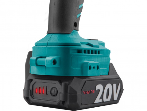 EXTOL INDUSTRIAL utahovák rázový 1/2" aku SHARE20V, 500Nm, BRUSHLESS, 2Ah 8791814