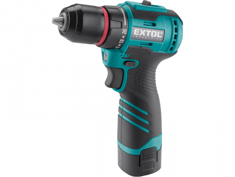 EXTOL INDUSTRIAL vrtací šroubovák aku, BRUSHLESS, 16V Li-ion, 2×2Ah 8791152
