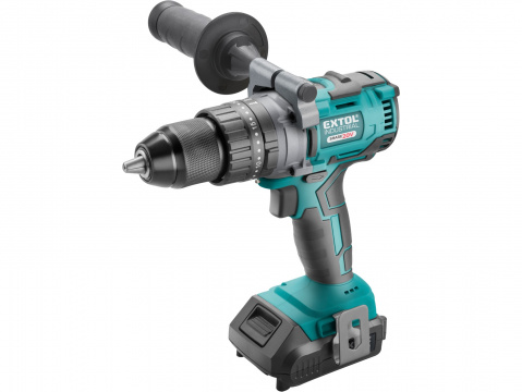 EXTOL INDUSTRIAL vrtací šroubovák aku s příklepem SHARE20V, BRUSHLESS, 20V Li-ion, 2 Ah