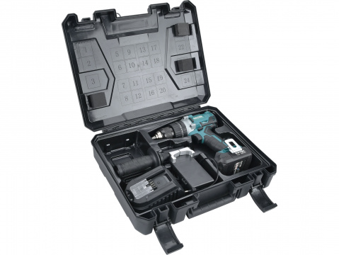 EXTOL INDUSTRIAL vrtací šroubovák aku s příklepem SHARE20V, BRUSHLESS, 20V Li-ion, 2 Ah