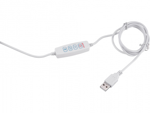 EXTOL LIGHT Stolní lupa s osvětlením, 5x zvětšení, osvětlení 2400 lm, USB napájení, bílá