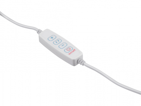 EXTOL LIGHT Stolní lupa s osvětlením, 5x zvětšení, osvětlení 2400 lm, USB napájení, bílá