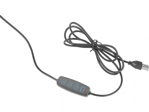 EXTOL LIGHT Stolní lupa s osvětlením, 5x zvětšení, osvětlení 2400 lm, USB napájení, černá