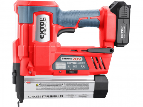 EXTOL PREMIUM  aku hřebíkovačka/sponkovačka SHARE20V, 20V Li-ion