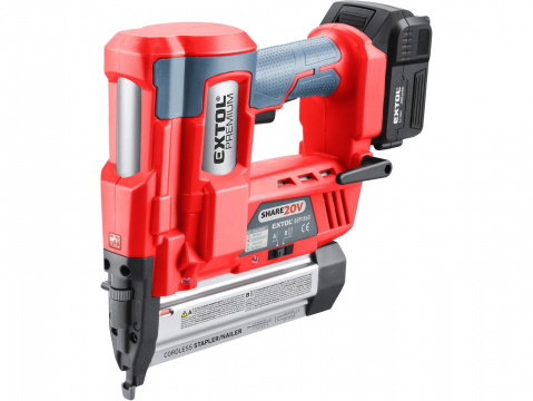 EXTOL PREMIUM  aku hřebíkovačka/sponkovačka SHARE20V, 20V Li-ion, 2000mAh