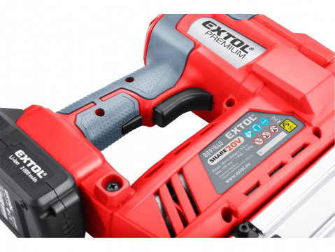EXTOL PREMIUM  aku hřebíkovačka/sponkovačka SHARE20V, 20V Li-ion, 2000mAh